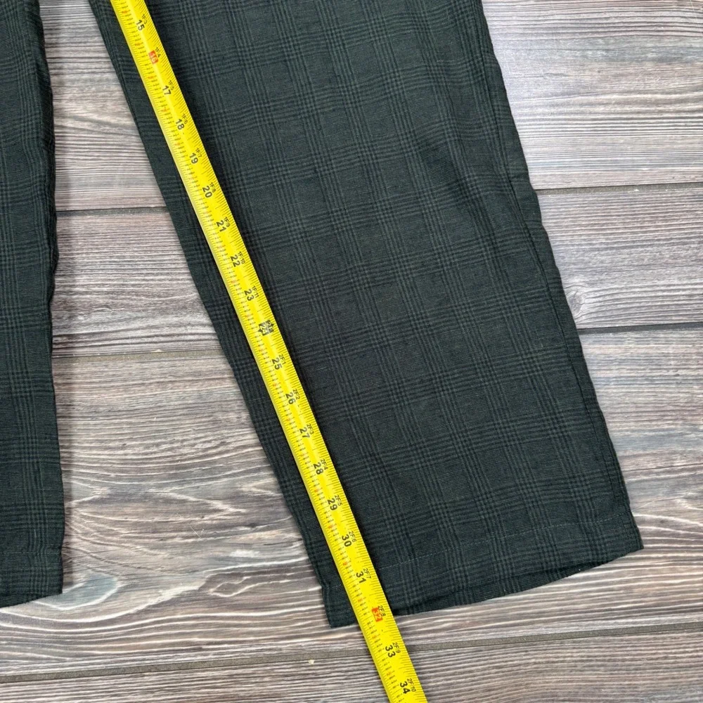 J.Crew Mens Size 35x32 100% Linen Pants Brown Olive Green Glen Plaid CA092 NEW